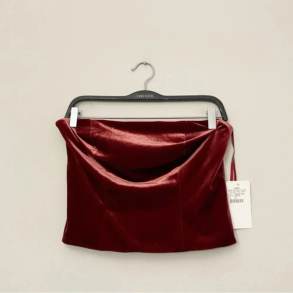 Revelry Tops - New Revelry velvet strapless crop top small holiday party Valentine’s day